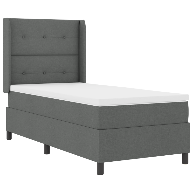 Boxspringbett mit Matratze & LED Dunkelgrau 100x200 cm Stoff
