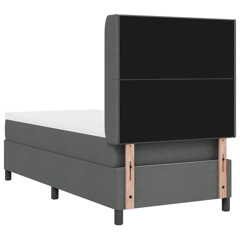 Boxspringbett mit Matratze & LED Dunkelgrau 100x200 cm Stoff