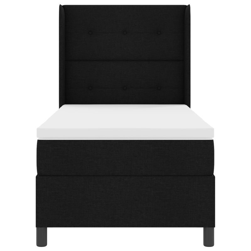 Boxspringbett mit Matratze und LED Schwarz 100x200 cm Stoff