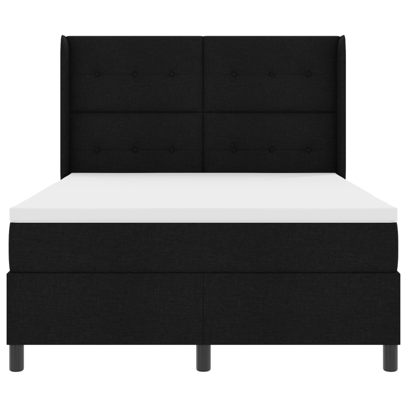Boxspringbett mit Matratze & LED Schwarz 140x200 cm Stoff