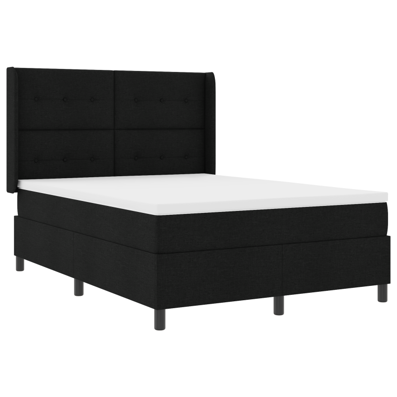 Boxspringbett mit Matratze & LED Schwarz 160x200 cm Stoff