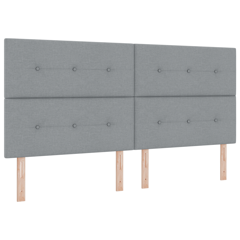 Boxspringbett mit Matratze & LED Licht Grau 200x200 cm Stoff