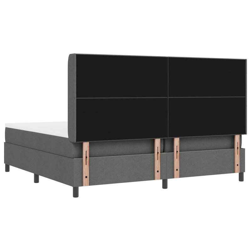 Boxspringbett mit Matratze & LED Dunkelgrau 200x200 cm Stoff