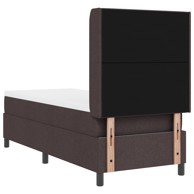 Boxspringbett mit Matratze & LED Dunkelbraun 80x200 cm Stoff