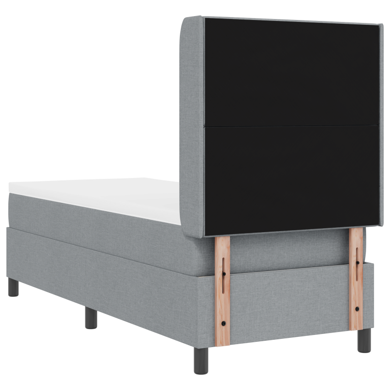 Boxspringbett mit Matratze & LED Licht Grau 90x190 cm Stoff