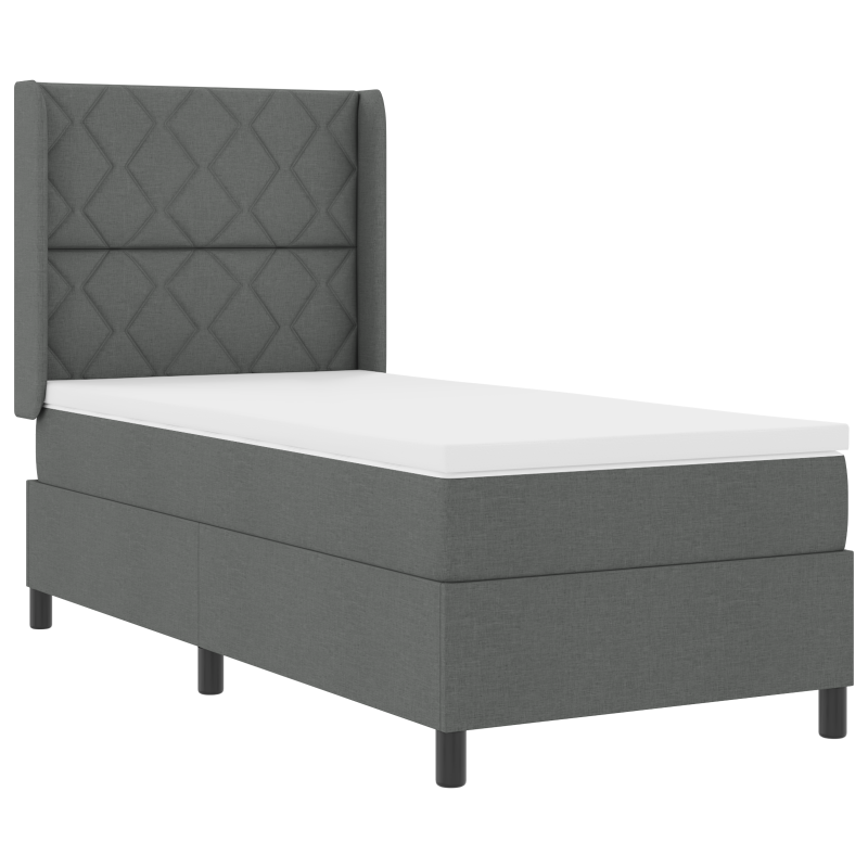 Boxspringbett mit Matratze & LED Dunkelgrau 100x200 cm Stoff