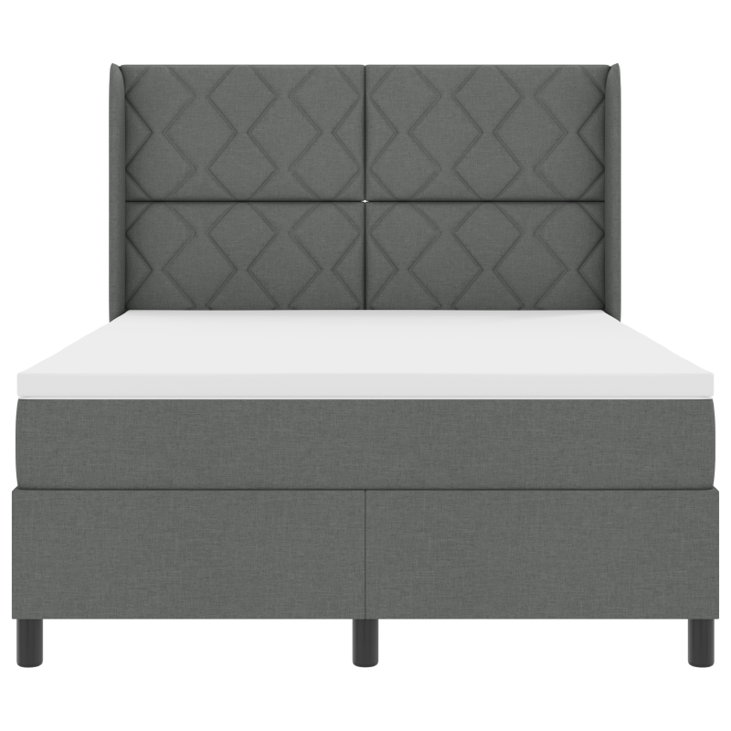 Boxspringbett mit Matratze & LED in Dunkelgrau, 140x200 cm Stoff