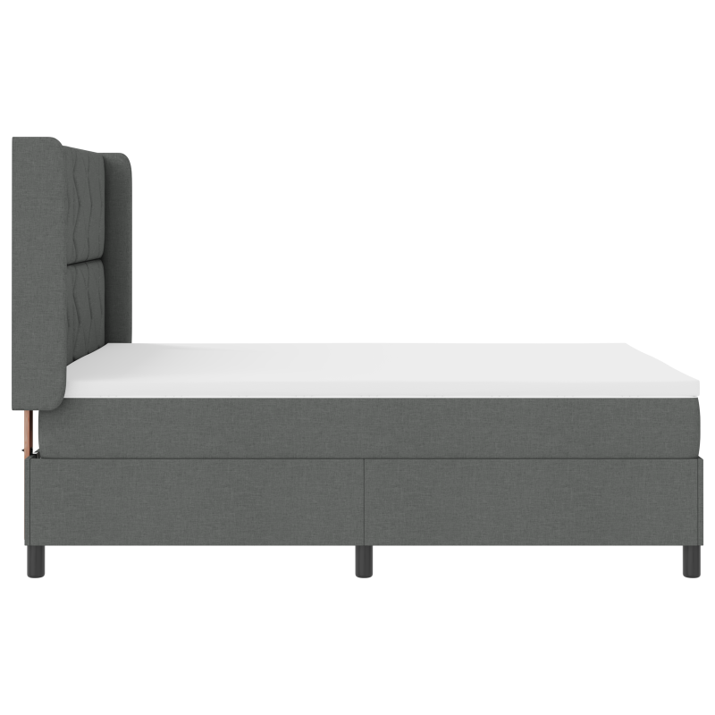 Boxspringbett mit Matratze & LED in Dunkelgrau, 140x200 cm Stoff