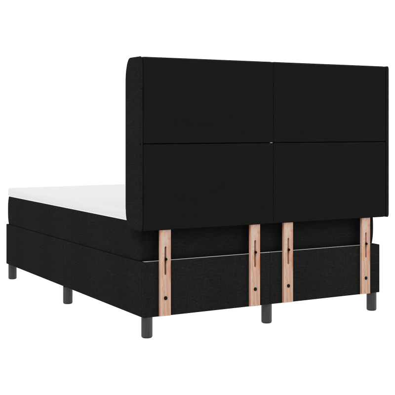 Boxspringbett mit Matratze & LED - Schwarz, 140x200 cm, Stoff