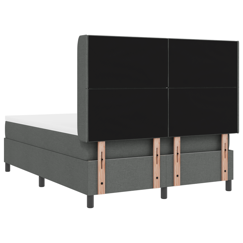 Boxspringbett mit Matratze & LED Dunkelgrau 160x200 cm Stoff