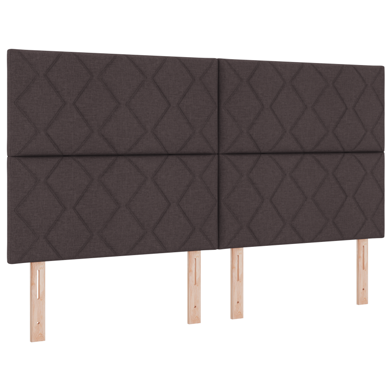 Boxspringbett mit Matratze & LED Dunkelbraun 180x200 cm Stoff