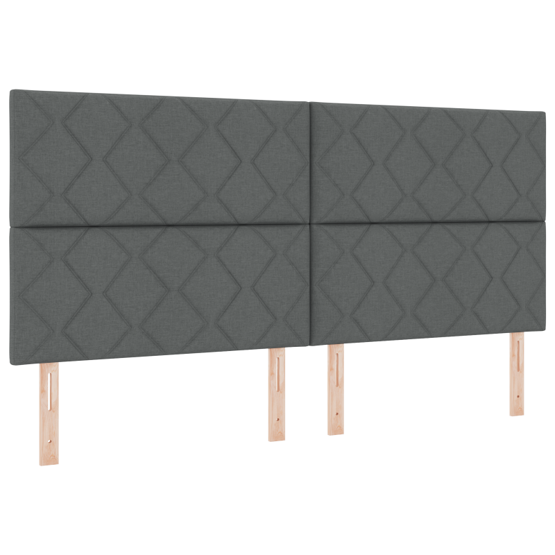 Boxspringbett mit Matratze & LED in Dunkelgrau, 200x200 cm Stoff
