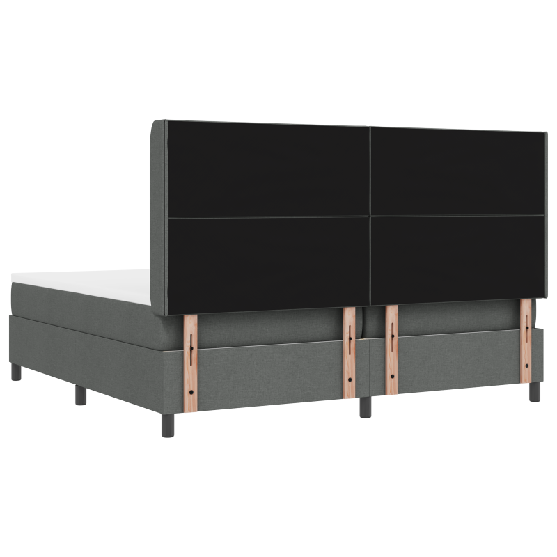 Boxspringbett mit Matratze & LED in Dunkelgrau, 200x200 cm Stoff