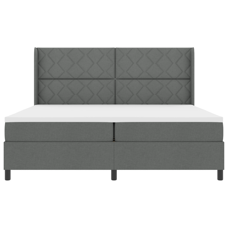 Boxspringbett mit Matratze & LED in Dunkelgrau, 200x200 cm Stoff