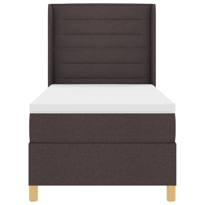 Boxspringbett mit Matratze & LED Dunkelbraun 80x200 cm Stoff