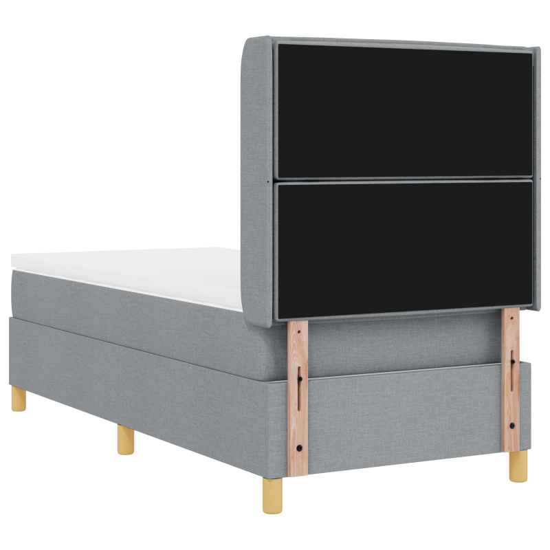 Boxspringbett mit Matratze & LED Licht Grau 100x200 cm Stoff
