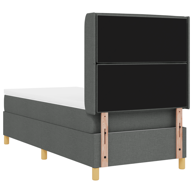 Boxspringbett mit Matratze & LED Dunkelgrau 100x200 cm Stoff