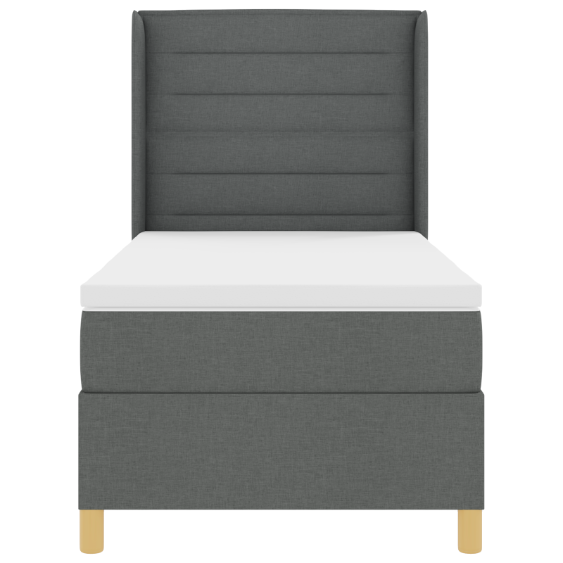 Boxspringbett mit Matratze & LED Dunkelgrau 100x200 cm Stoff