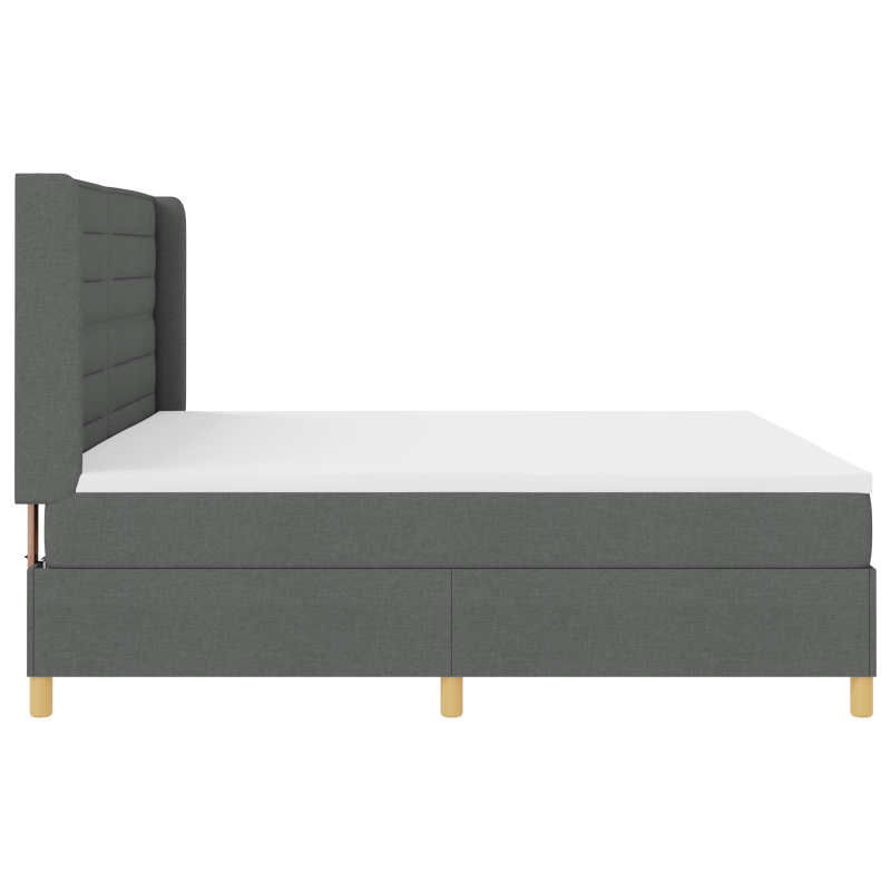 Boxspringbett mit Matratze & LED Dunkelgrau 200x200 cm Stoff
