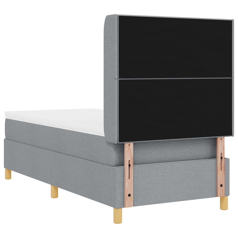 Boxspringbett mit Matratze & LED Licht Grau 100x200 cm Stoff