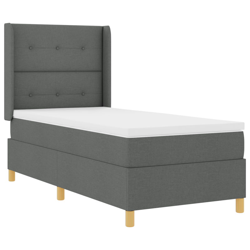 Boxspringbett mit Matratze & LED Dunkelgrau 100x200 cm Stoff
