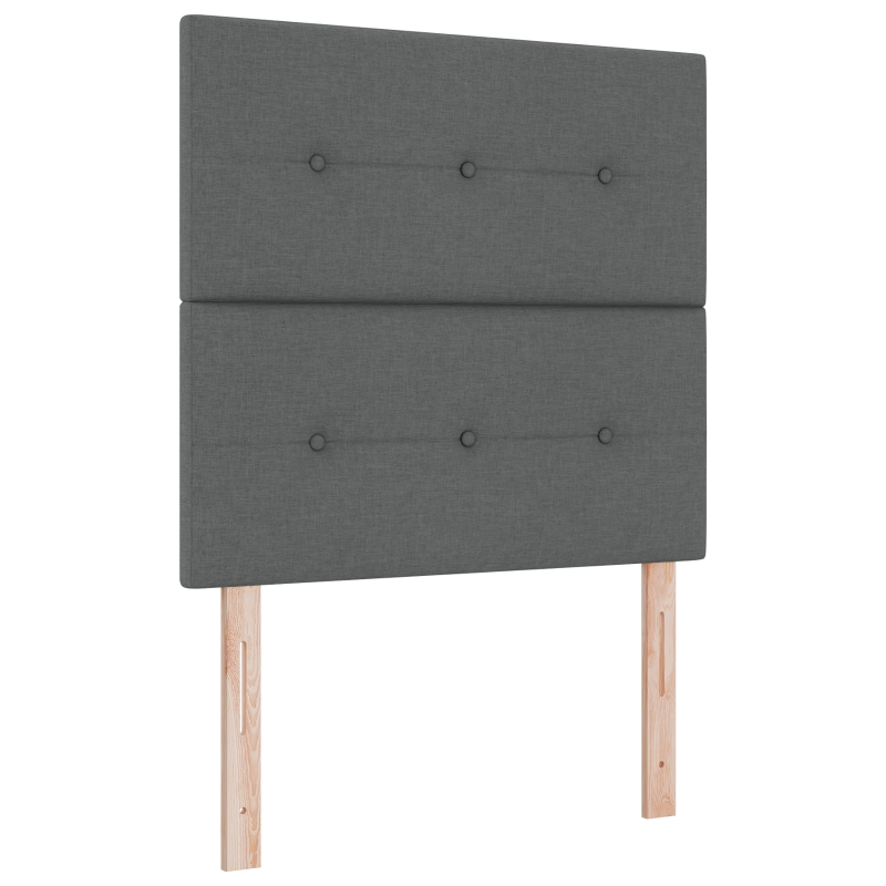 Boxspringbett mit Matratze & LED Dunkelgrau 100x200 cm Stoff