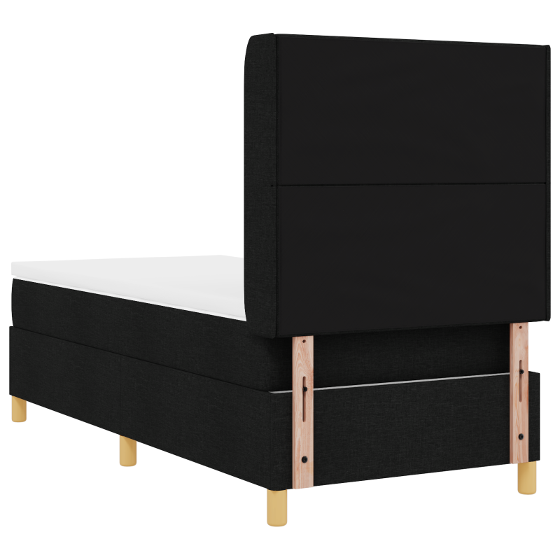 Boxspringbett mit Matratze & LED Schwarz 100x200 cm Stoff