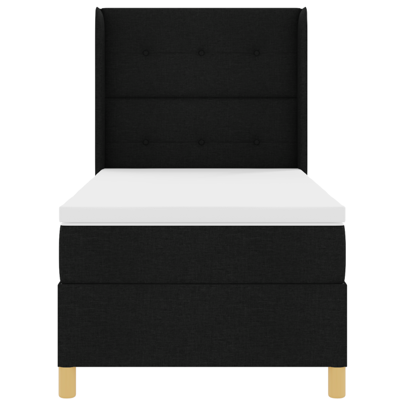 Boxspringbett mit Matratze & LED Schwarz 100x200 cm Stoff