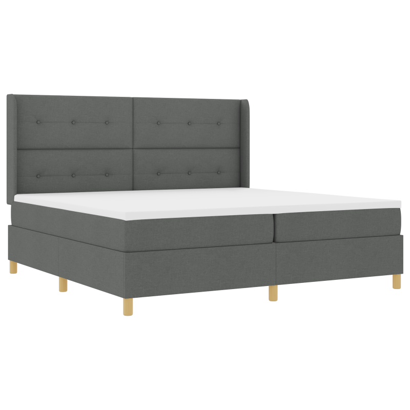 Boxspringbett mit Matratze & LED Dunkelgrau 200x200 cm Stoff
