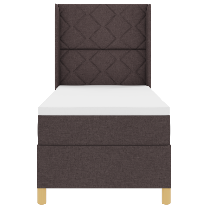 Boxspringbett mit Matratze & LED Dunkelbraun 80x200 cm Stoff