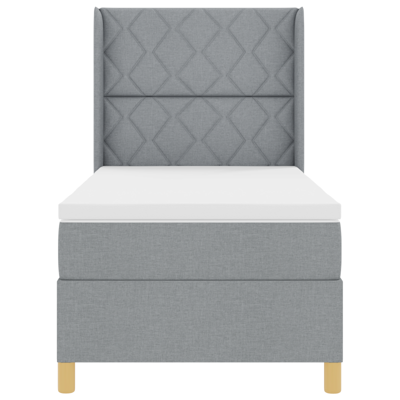 Boxspringbett mit Matratze & LED Licht Grau 90x200 cm Stoff
