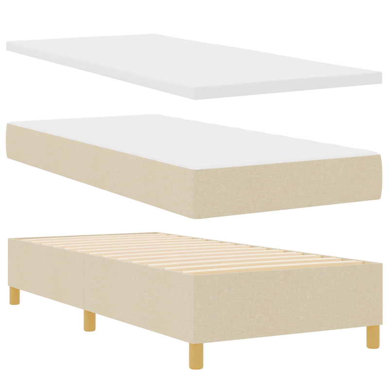 Boxspringbett mit Matratze Blau Einzelstoff