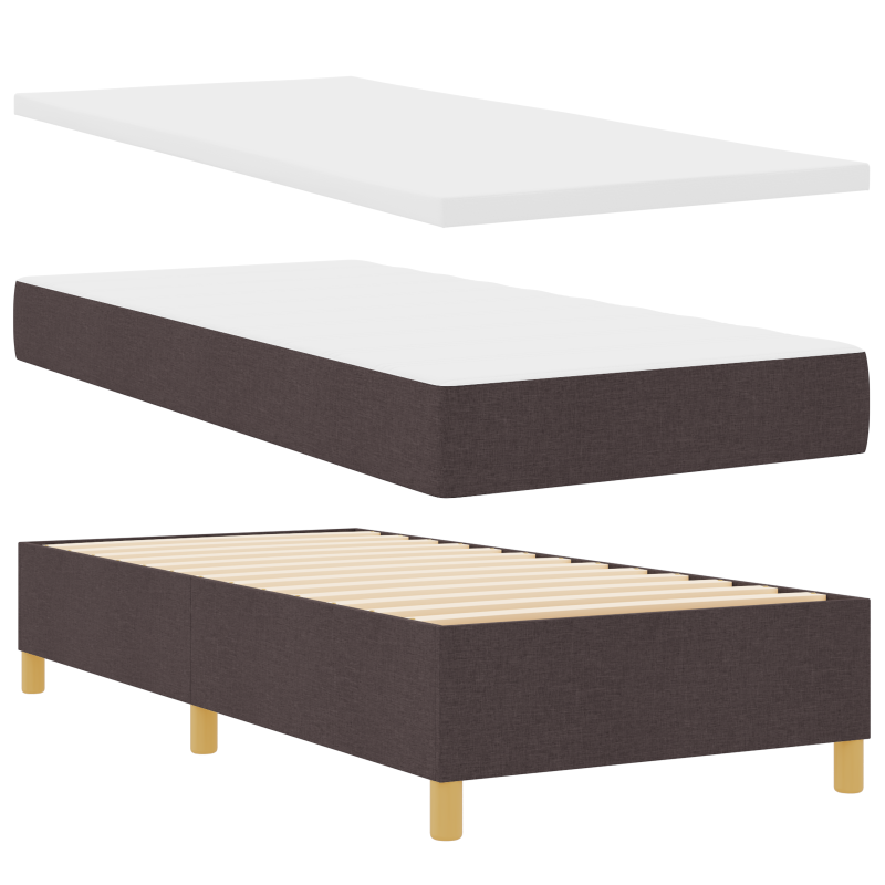 Boxspringbett mit Matratze & LED Dunkelbraun 100x200 cm Stoff