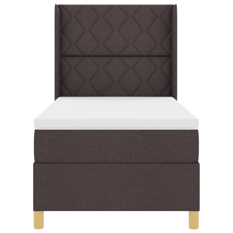 Boxspringbett mit Matratze & LED Dunkelbraun 100x200 cm Stoff