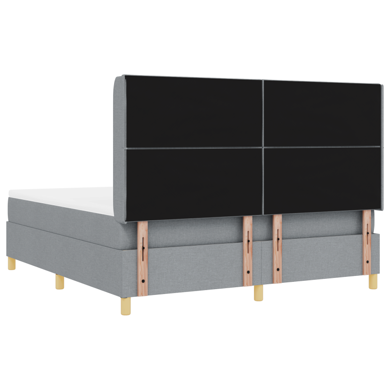 Boxspringbett mit Matratze und LED-Licht Grau 180x200 cm Stoff