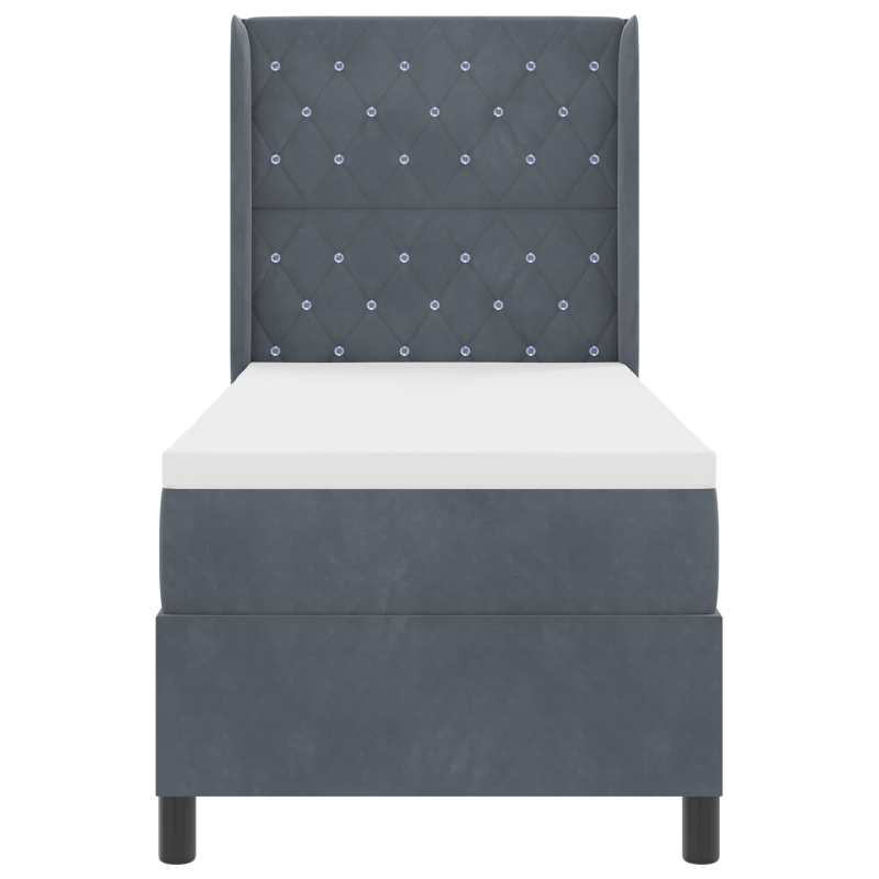 Boxspringbett mit Matratze & LED Dunkelgrau 80x200 cm Samt