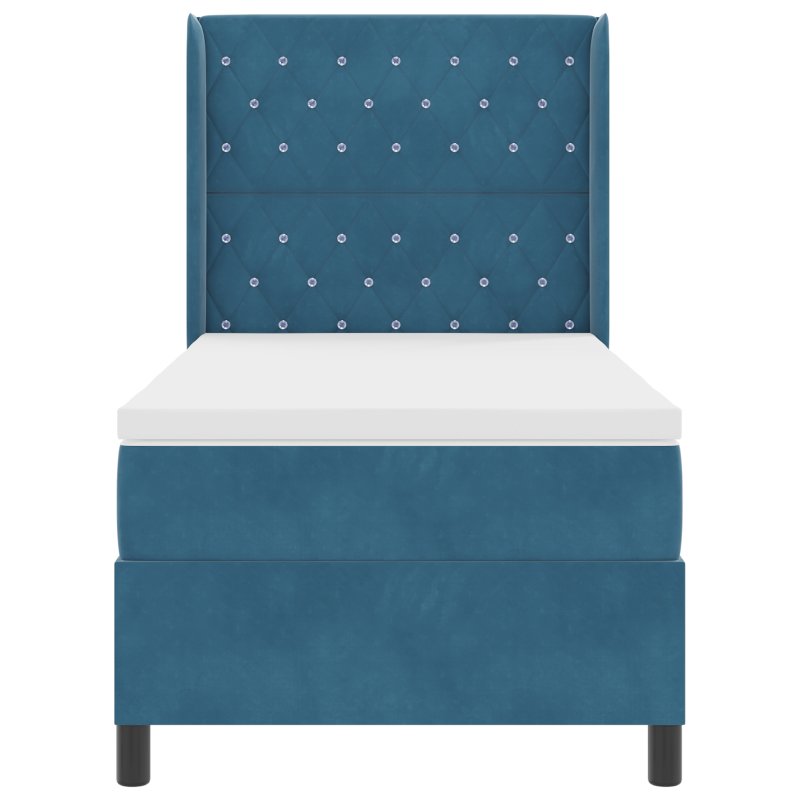 Boxspringbett mit Matratze & LED Dunkelblau 90x200 cm Samt