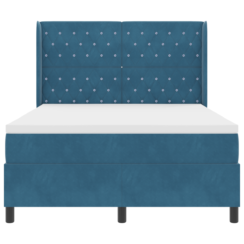 Boxspringbett mit Matratze & LED Dunkelblau 140x190 cm Samt