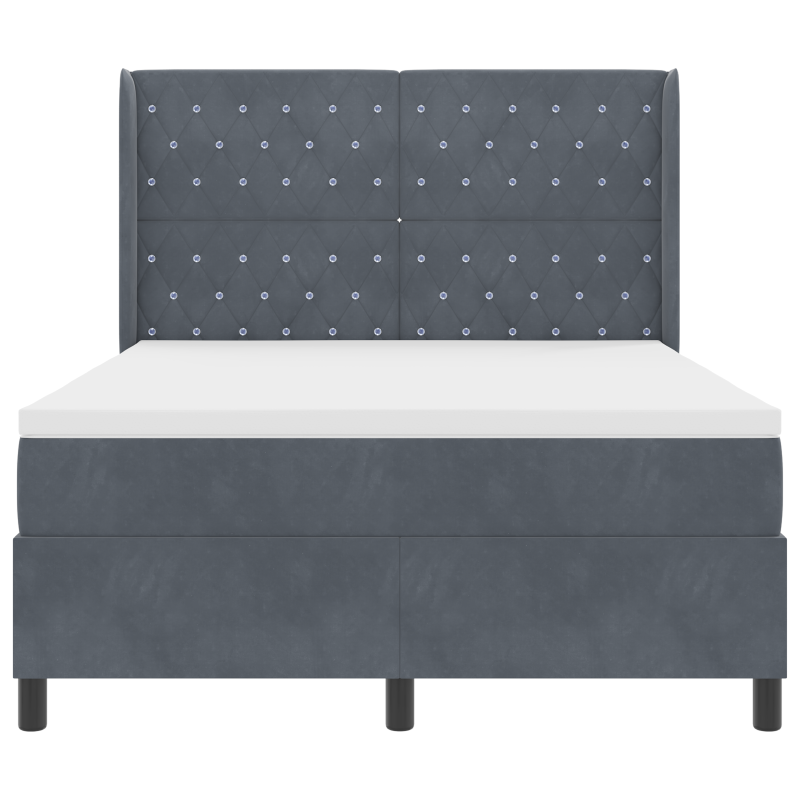 Boxspringbett mit Matratze & LED Dunkelgrau 160x200 cm Samt