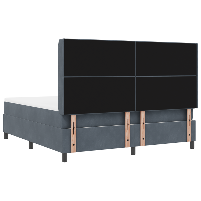 Boxspringbett mit Matratze & LED Dunkelgrau 180x200 cm Samt