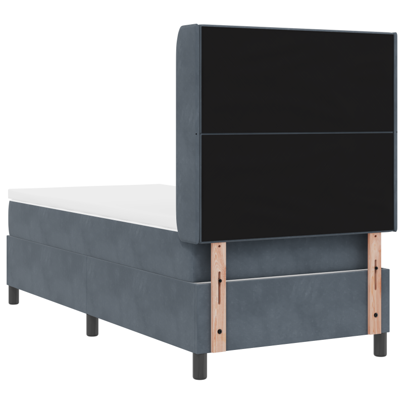 Boxspringbett mit Matratze & LED Dunkelgrau 100x200 cm Samt