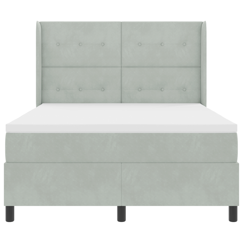 Boxspringbett mit Matratze & LED Licht Grau 160x200 cm Samt