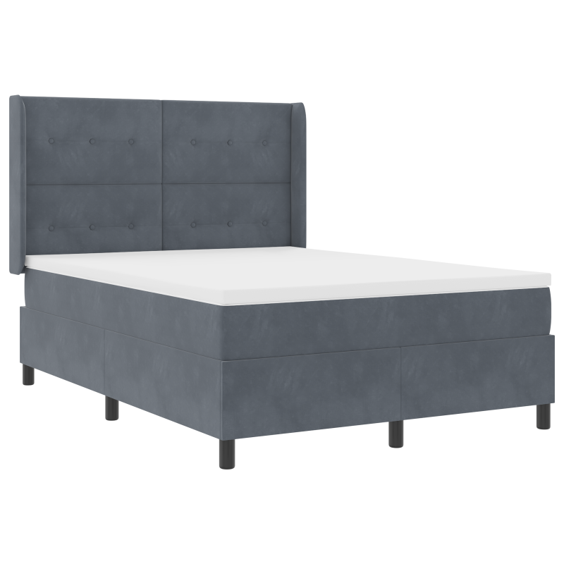 Boxspringbett mit Matratze & LED Dunkelgrau 160x200 cm Velvet