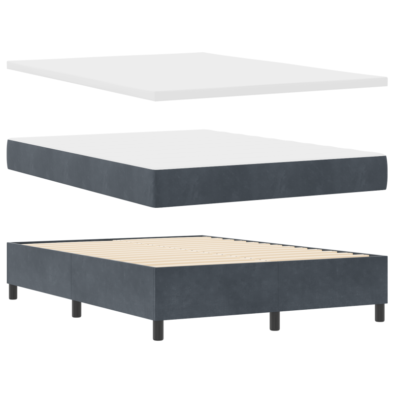 Boxspringbett mit Matratze & LED Dunkelgrau 160x200 cm Velvet