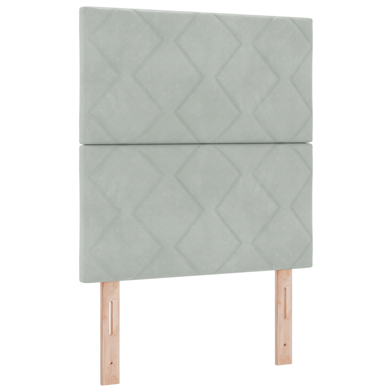 Boxspringbett mit Matratze & LED Hellgrau 80x200 cm Samt