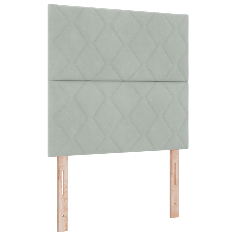 Boxspringbett mit Matratze & LED Licht Hellgrau 90x200 cm Samt