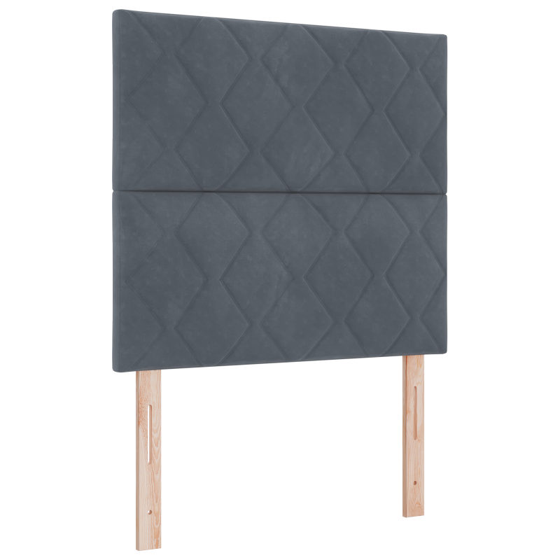 Boxspringbett mit Matratze und LED Dunkelgrau 90x200 cm Samt
