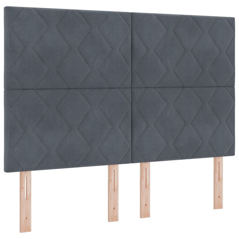 Boxspringbett mit Matratze & LED Dunkelgrau 140x200 cm Velours