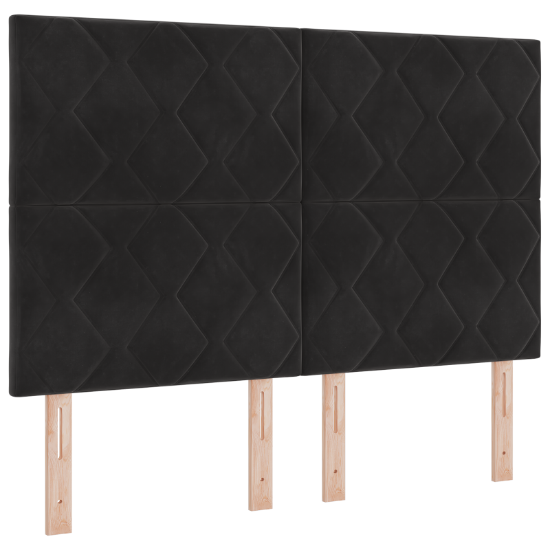 Boxspringbett mit Matratze & LED Schwarz 140x200 cm Samt