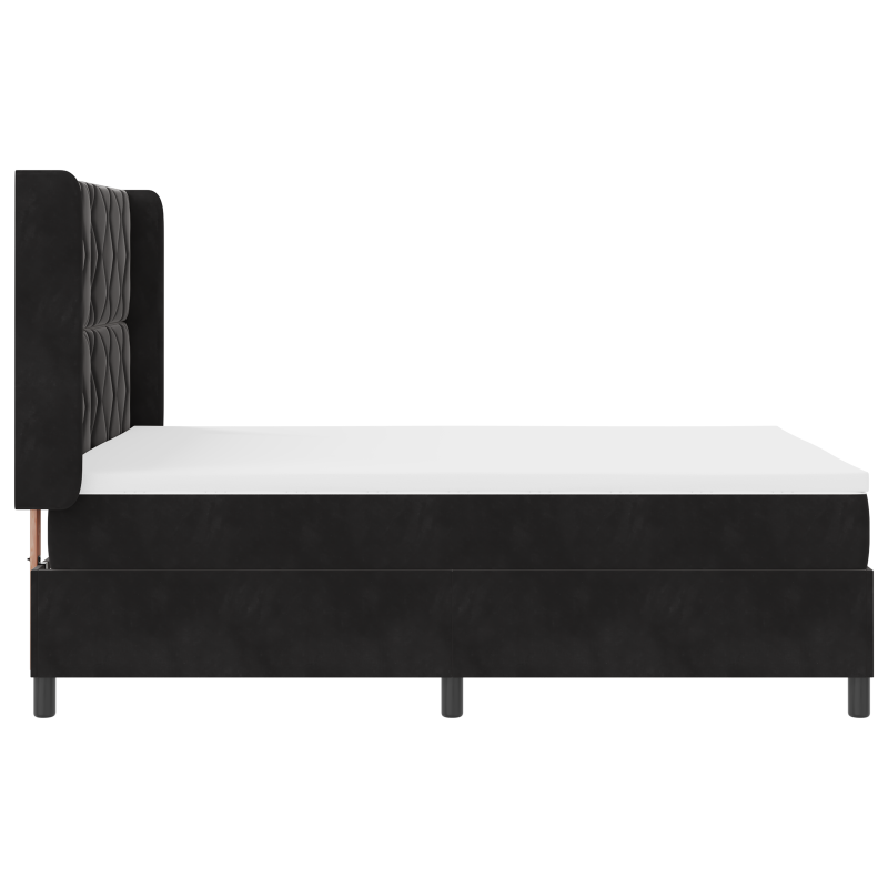 Boxspringbett mit Matratze & LED Schwarz 140x200 cm Samt